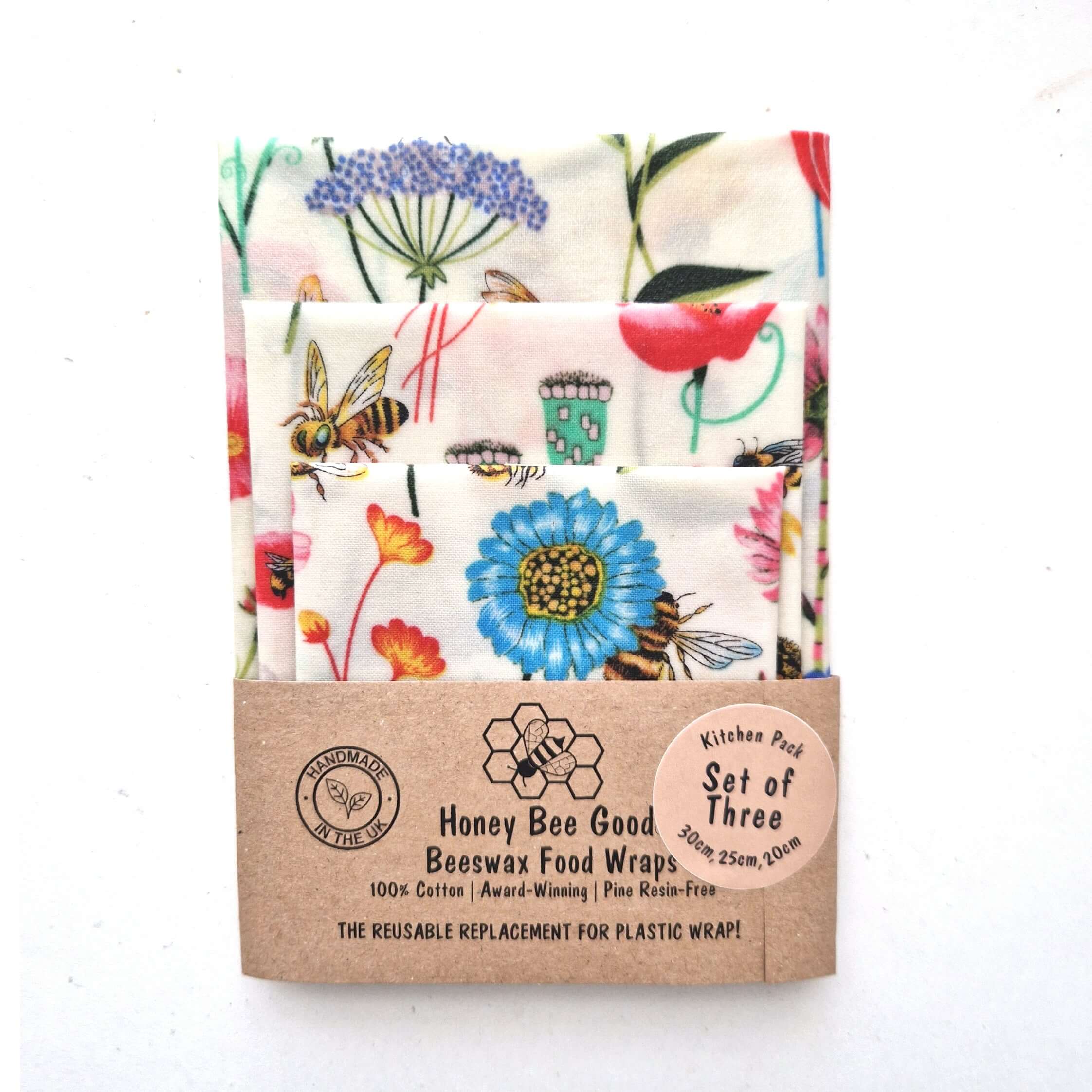 *Set of 3 Handmade Beeswax Wraps | Garden