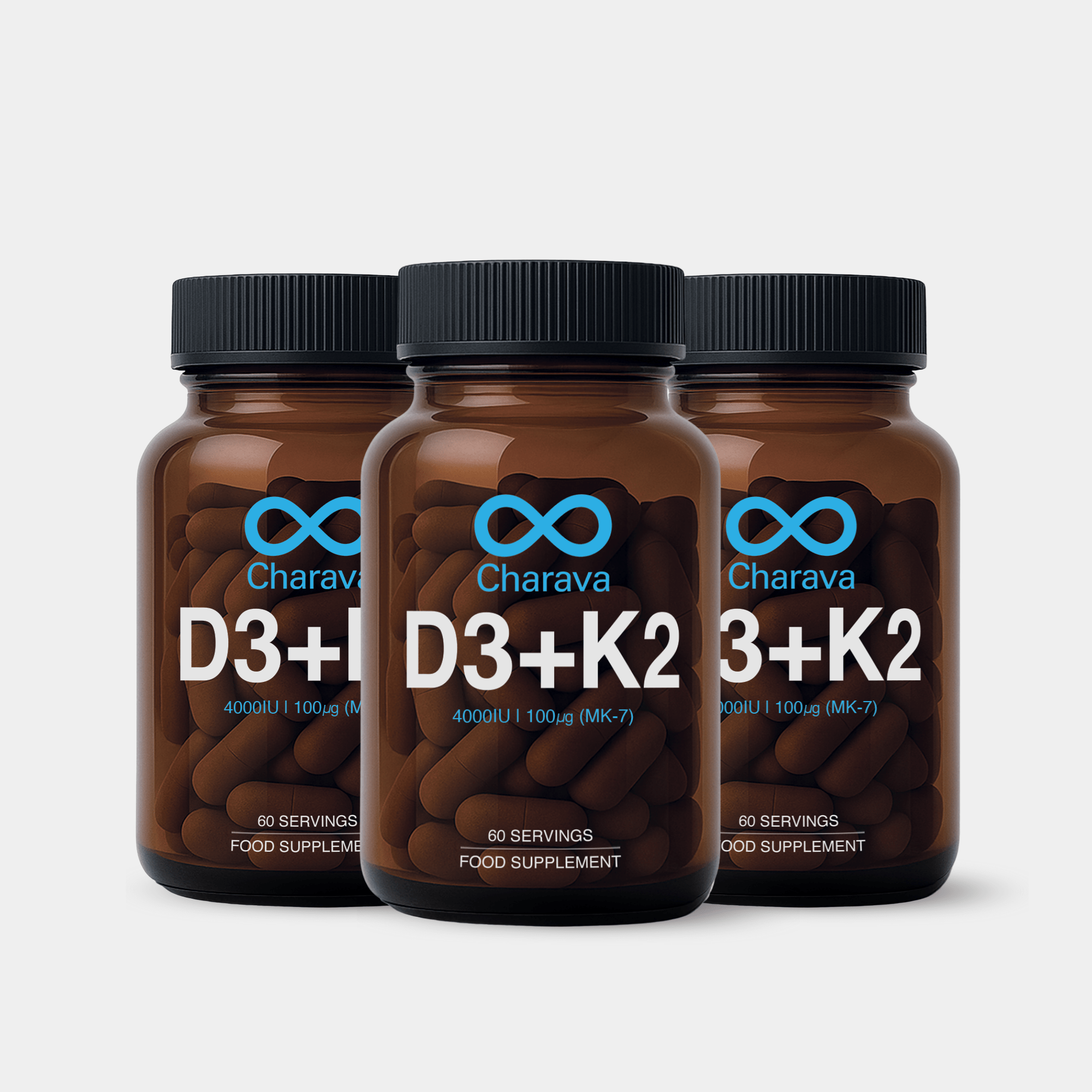 Charava Vitamin D3 (4000IU) + K2 (MK-7)