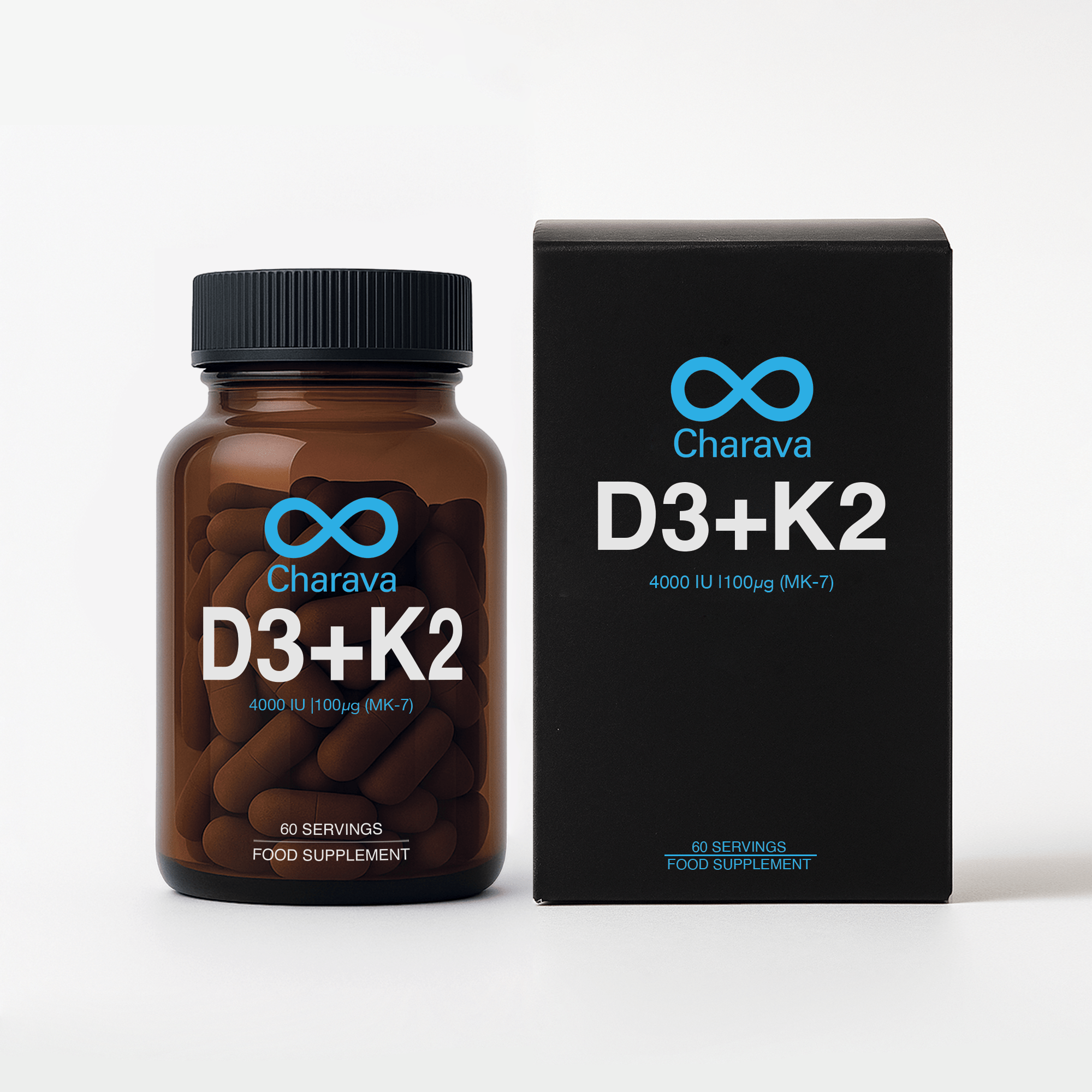 Charava Vitamin D3 (4000IU) + K2 (MK-7)